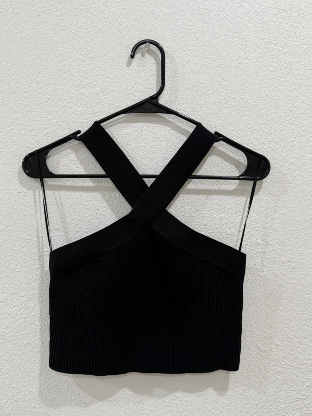 Sincerely Jules Black Ribbed Crossback Tank